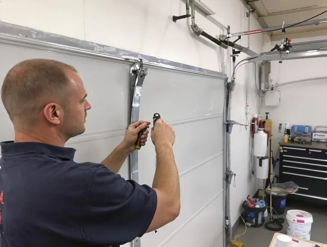 Before and after garage door dent repair by Laguna Niguel Garage Door Repair in Laguna Niguel