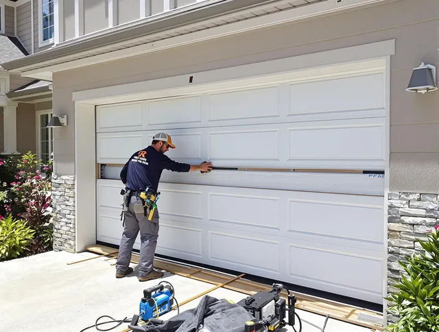 Laguna Niguel Garage Door Repair team performing complete garage door replacement at Laguna Niguel residence