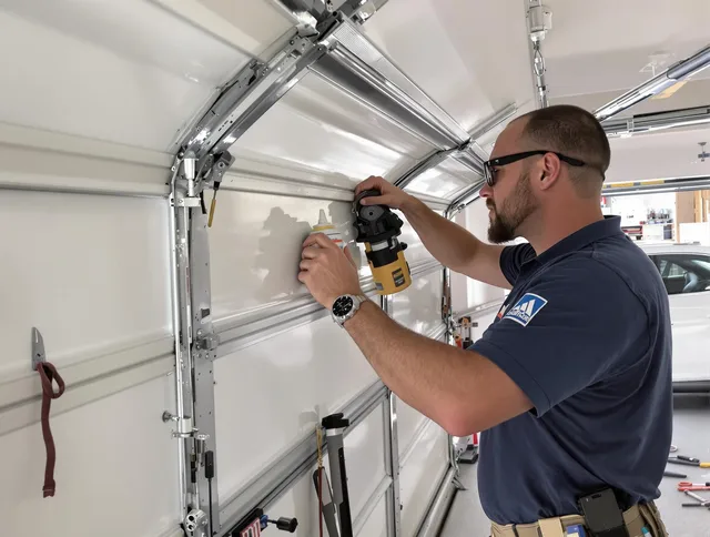Laguna Niguel Garage Door Repair technician quieting a noisy garage door in Laguna Niguel