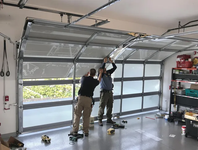 Laguna Niguel Garage Door Repair expert performing precise panel replacement on Laguna Niguel garage door